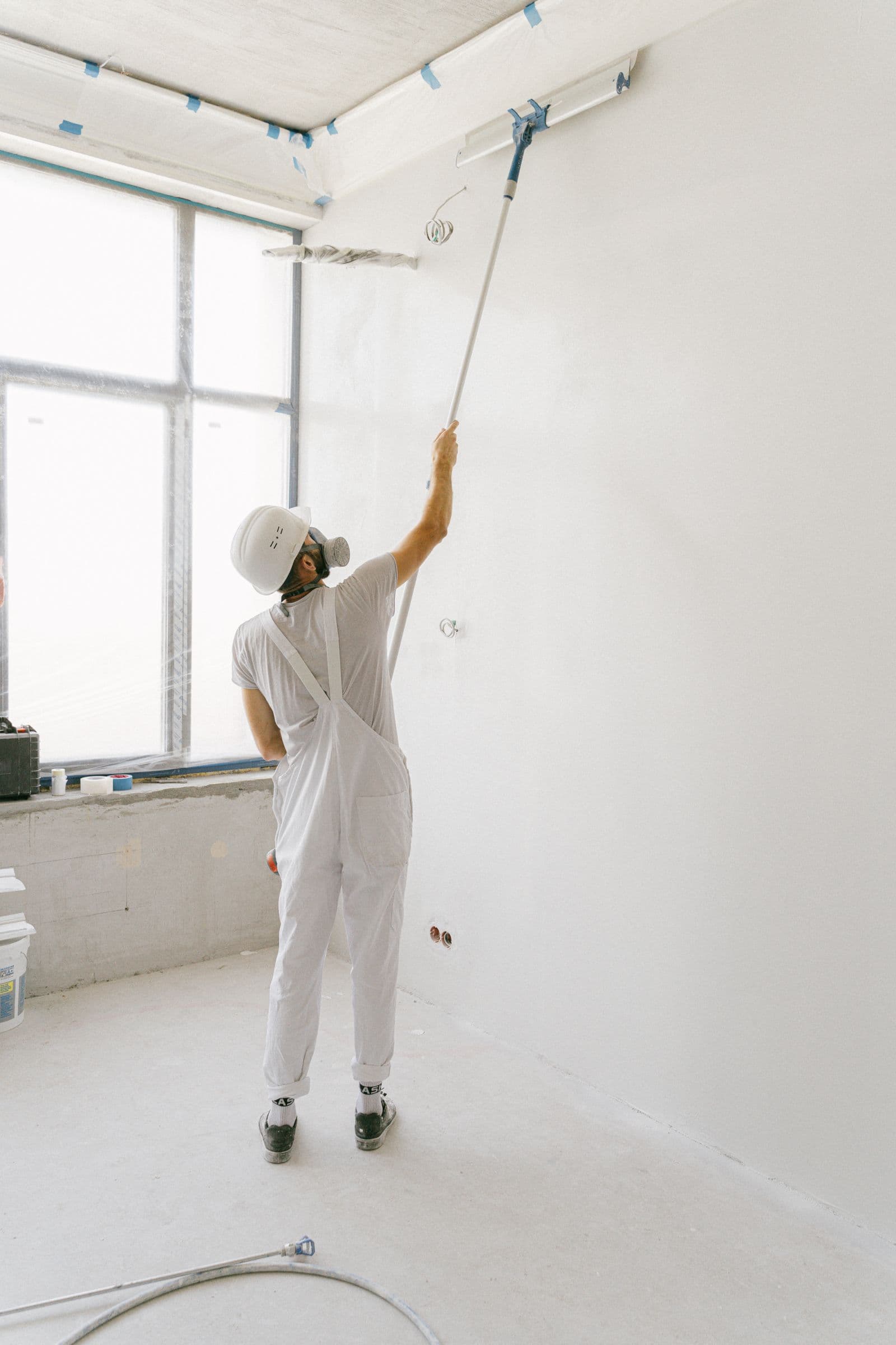 Fresh paint on an interior wall